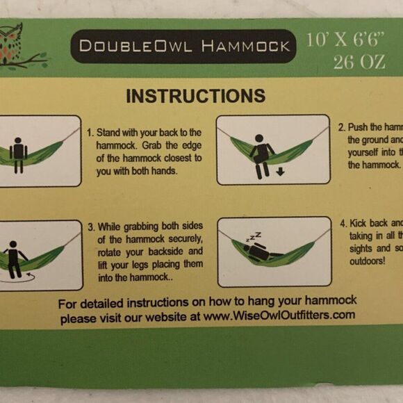 Wise Owl Outfitters Hammock for Camping Single & Double Navy For Travel F46 - Picture 4 of 4